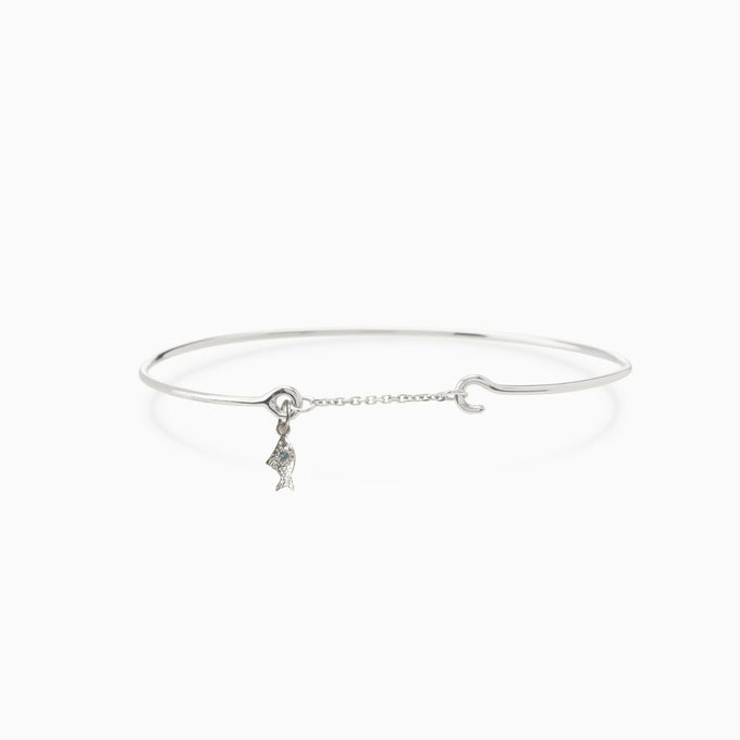 Birthstone Pendant Weave Bracelet | Silver