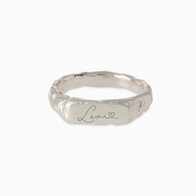 Engraved Mason Ring | Silver