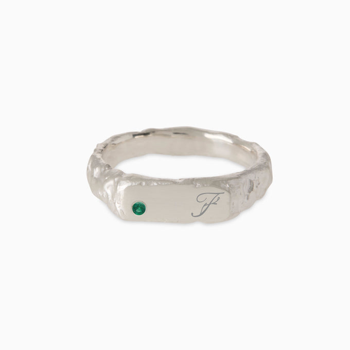 Custom Mason Ring (Stones & Engraving) | Silver