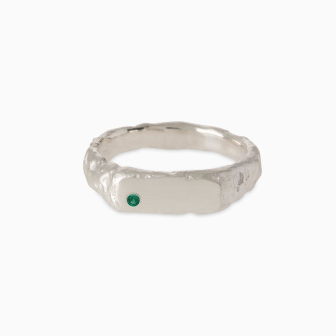 Custom Mason Ring (Stones & Engraving) | Silver