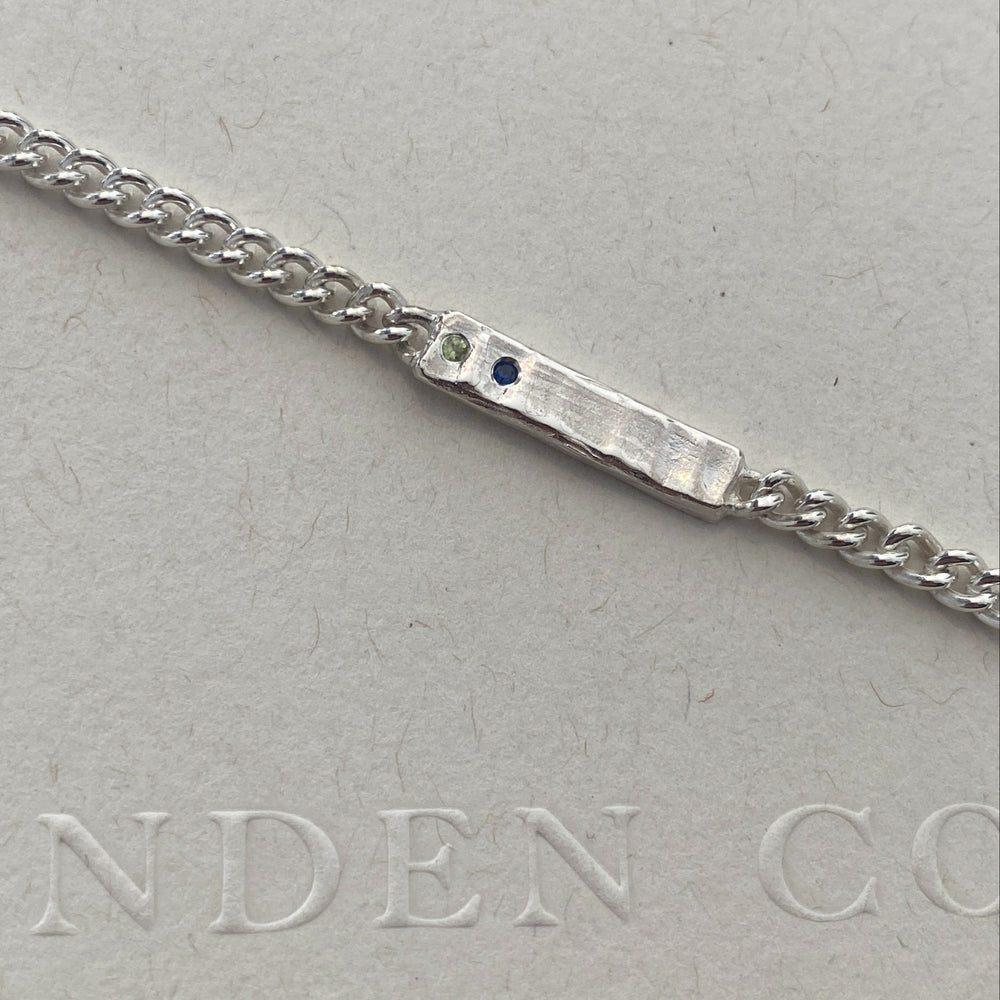 Anvil Tag Stone Necklace | Silver