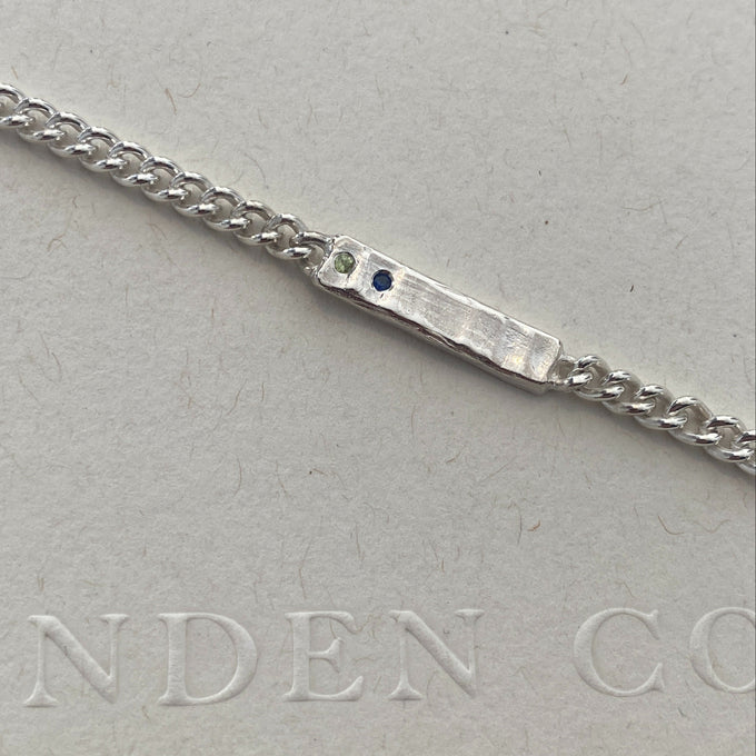 Anvil Tag Stone Necklace | Silver