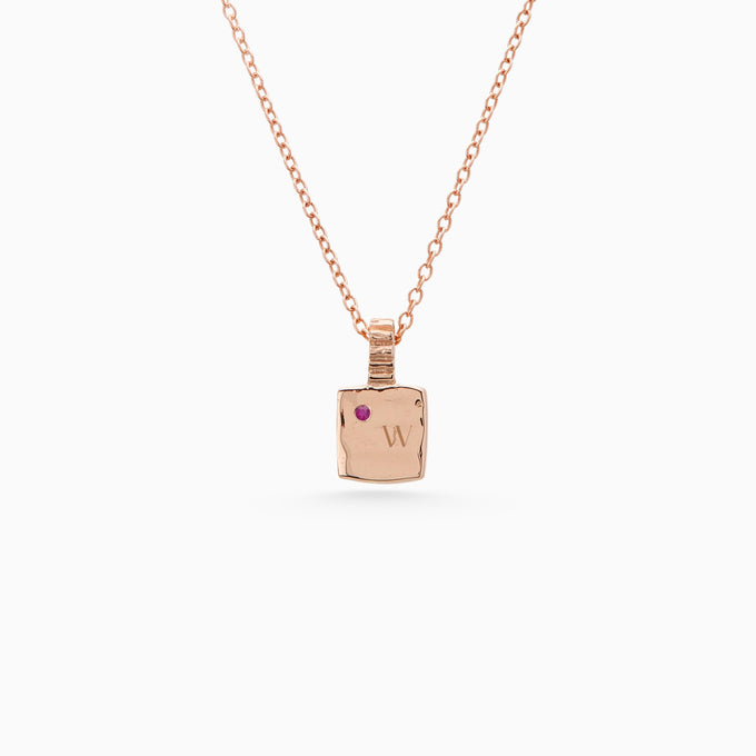 Mini Custom Slate Pendant (Stones & Engraving) | Rose Gold