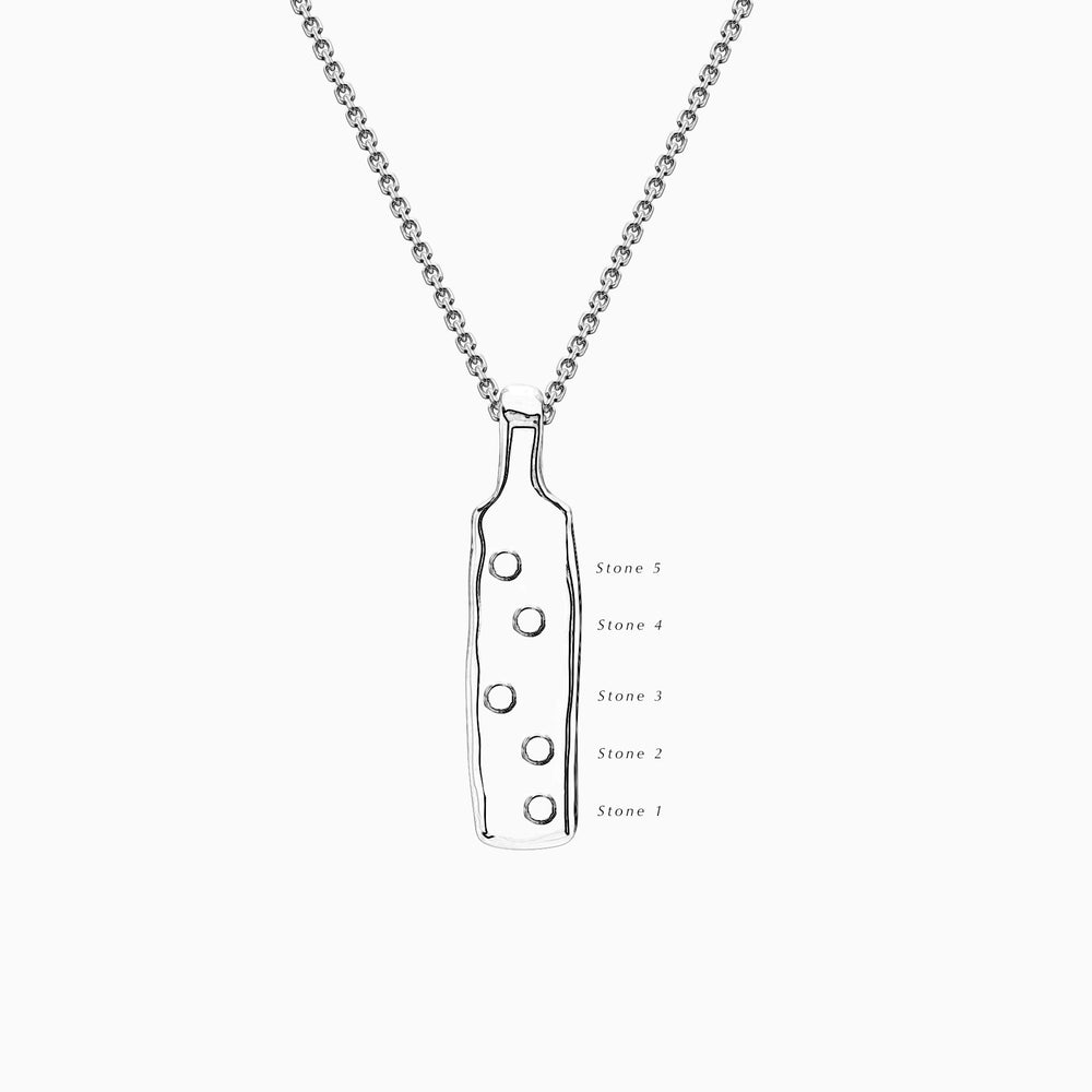 Organic Birthstone Tag Narrow | Rose Gold