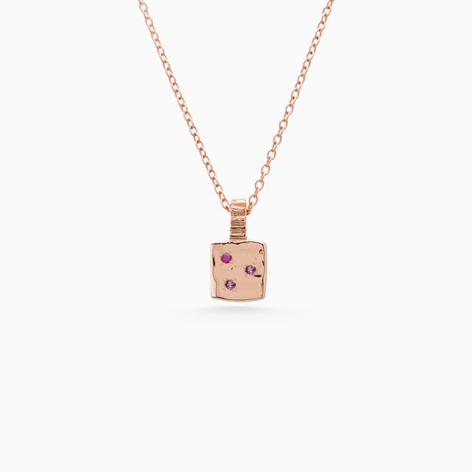 Mini Custom Slate Pendant (Stones & Engraving) | Rose Gold