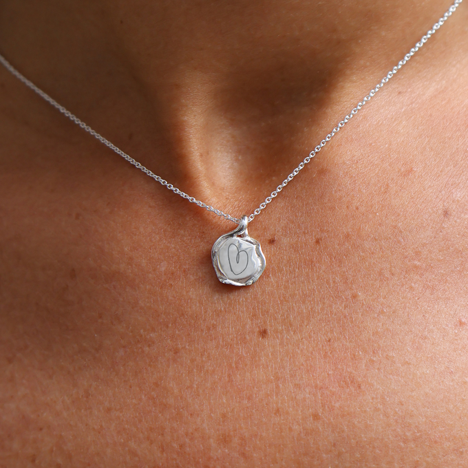 Custom Engraved Wave Pendant | Silver