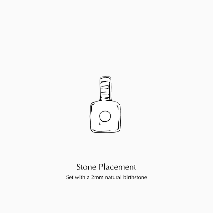 Custom X-Mini Slate Pendant (Stones & Engraving) | White Gold