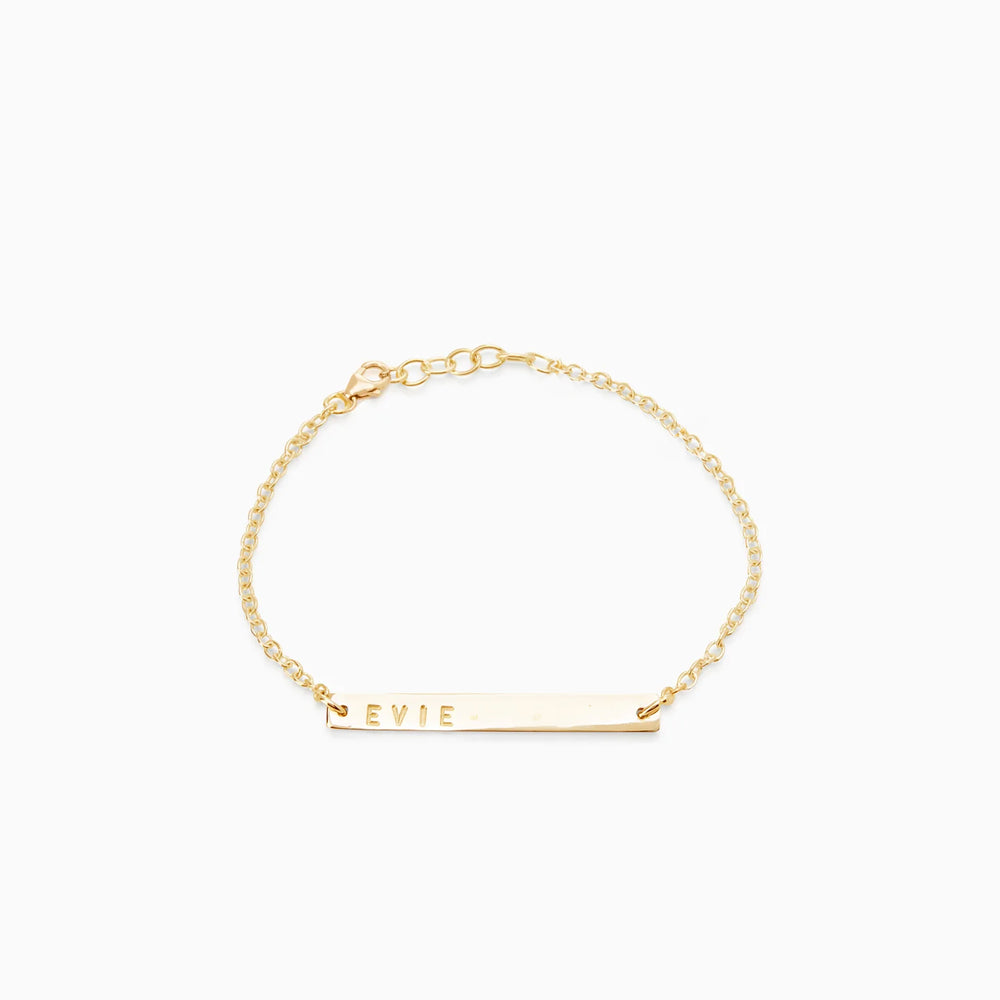 Personalised Tag Bracelet | Solid Yellow Gold