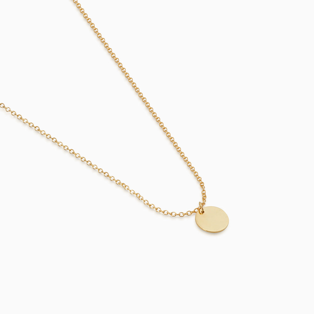 Disc Necklace | Solid Yellow Gold