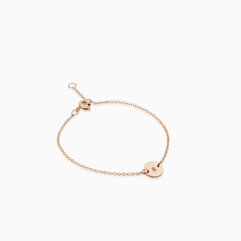 Personalised Plate Bracelet | Solid Rose Gold