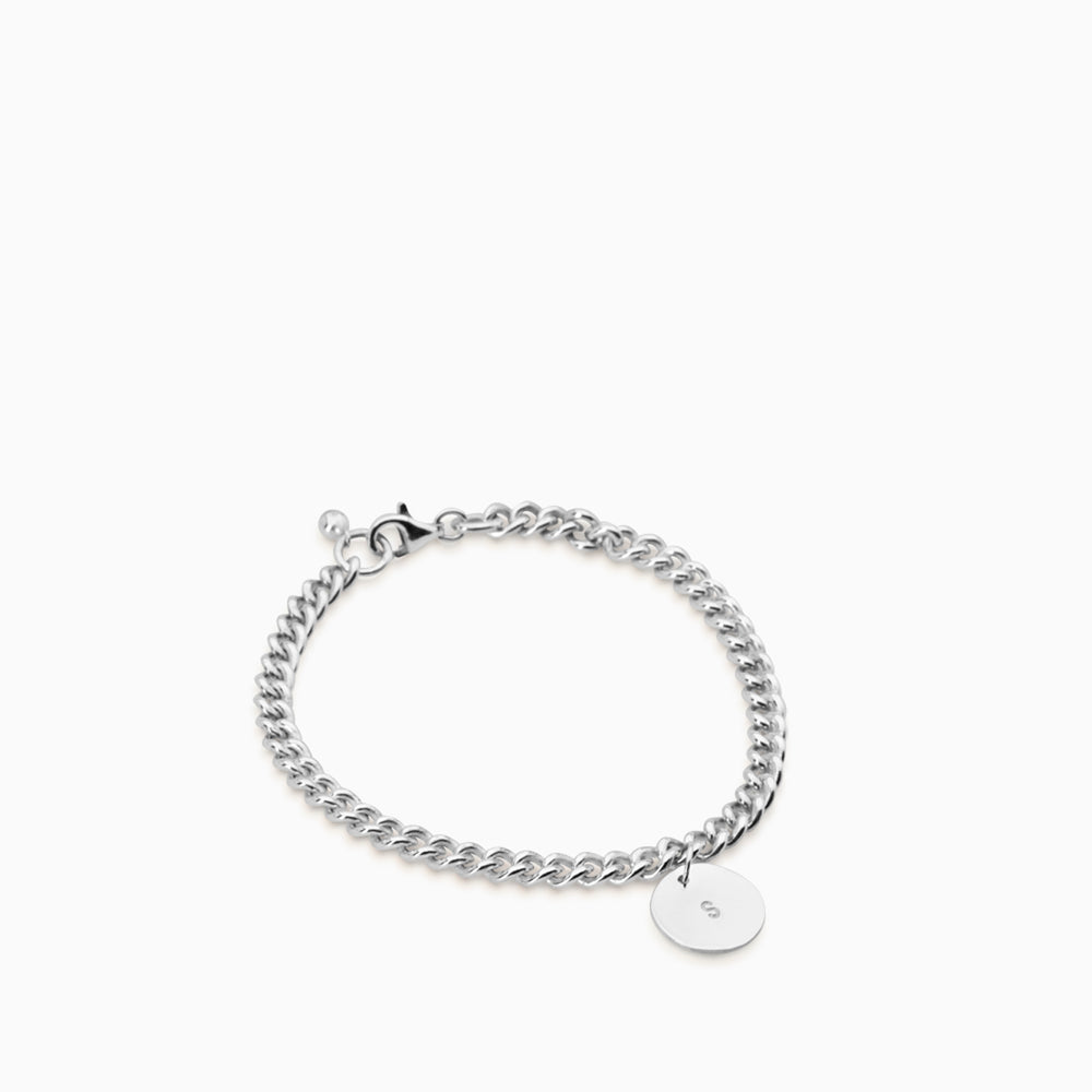 Curb Disc Bracelet | Silver