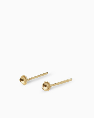 Tiny Concave Studs | Gold