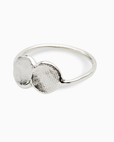 Double Impression Ring | White Gold