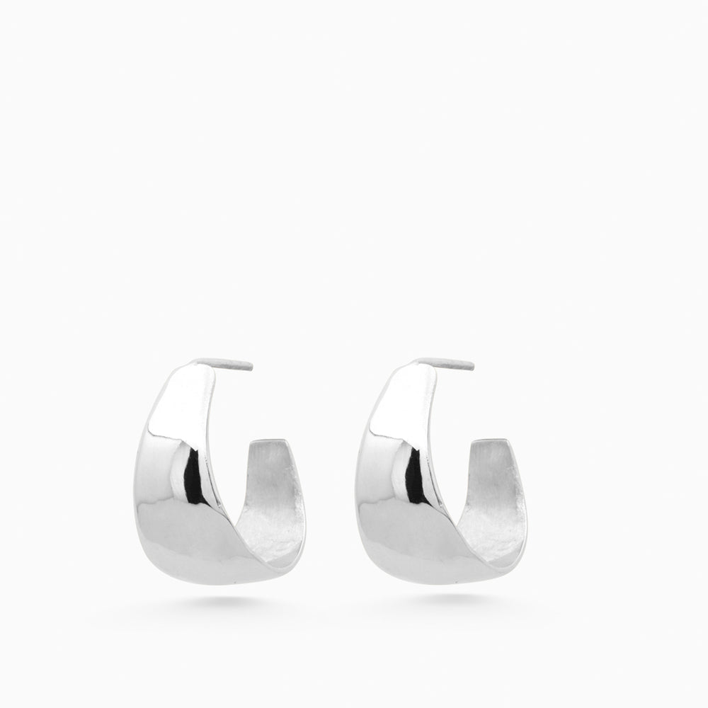 Tear Drop Hoops | Silver