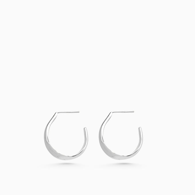 Tear Drop Hoops | Silver