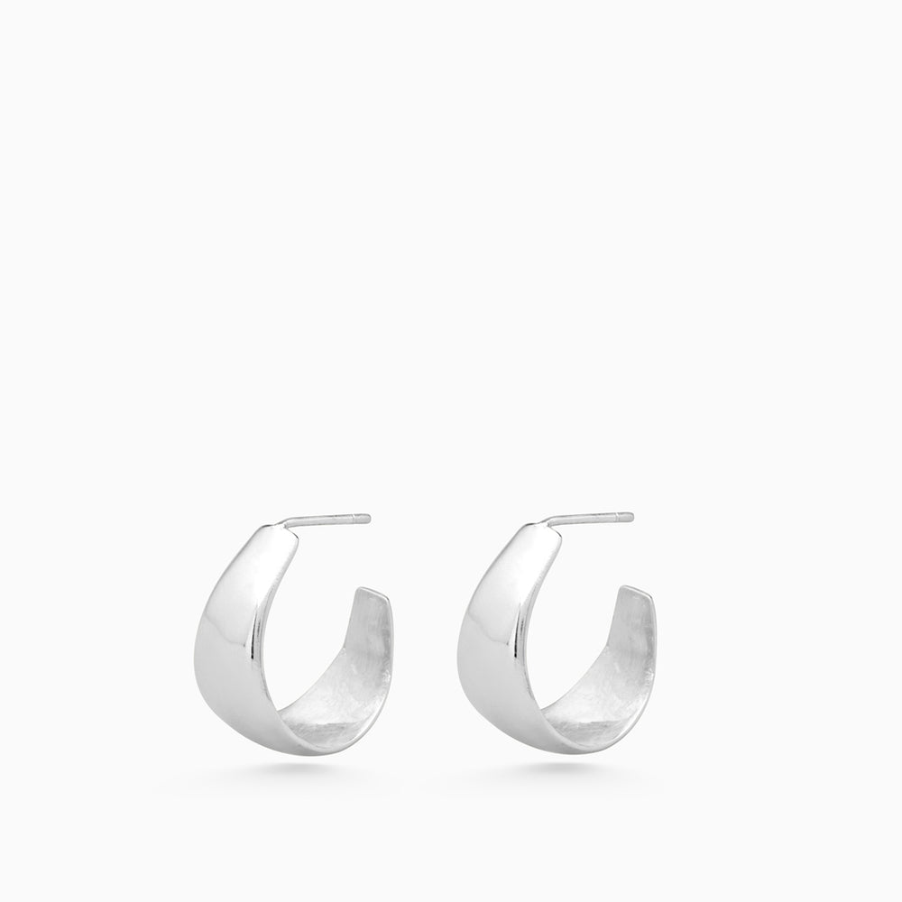 Tear Drop Hoops | Silver