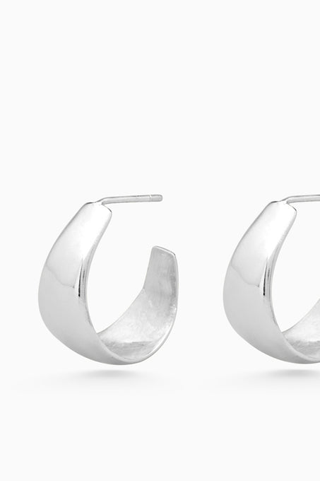 Tear Drop Hoops | Silver