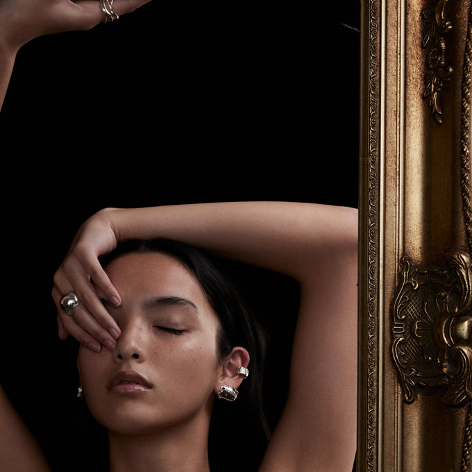 Lava Lobe Cuffs | Silver