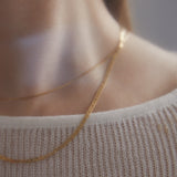 Fine Box Necklace | Gold