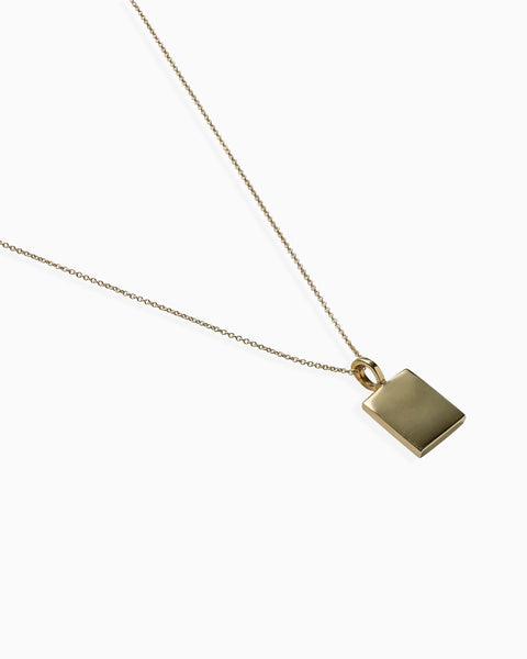 ID Tag Necklace | Solid Gold