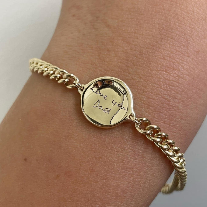 Custom Engraved Charm Bracelet | Yellow Gold