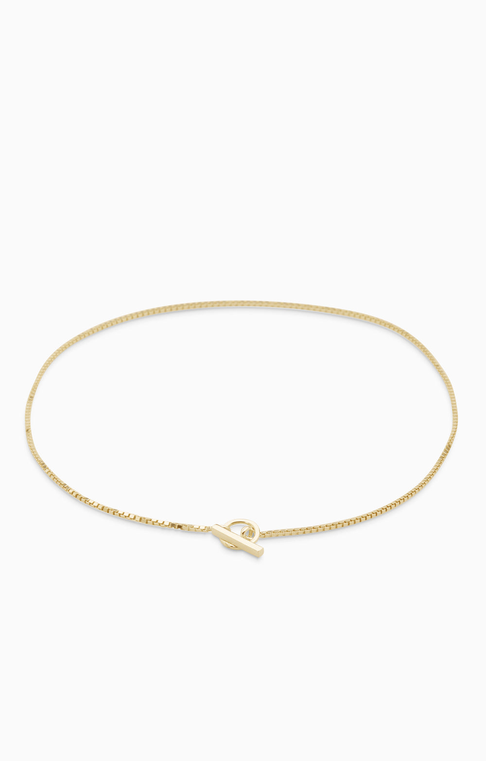 Box Chain Fob Necklace  | Gold