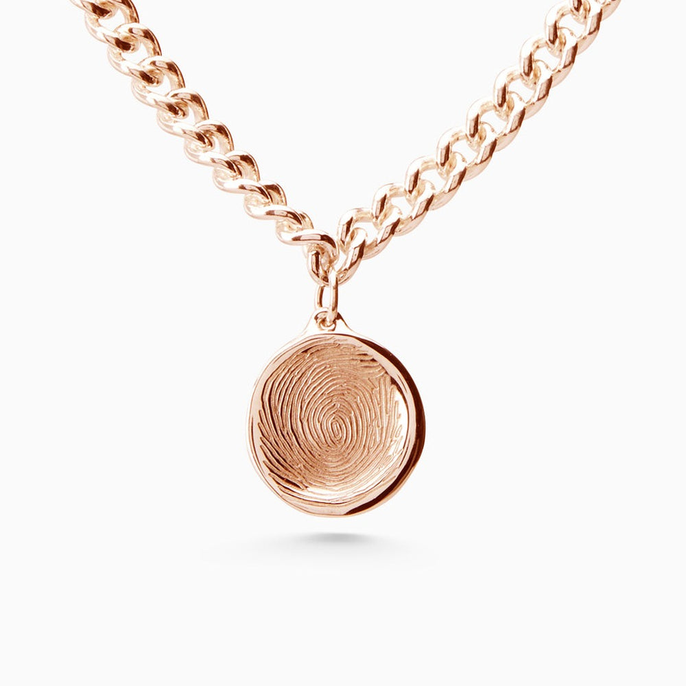 Laser Impression Charm Necklace | Rose Gold