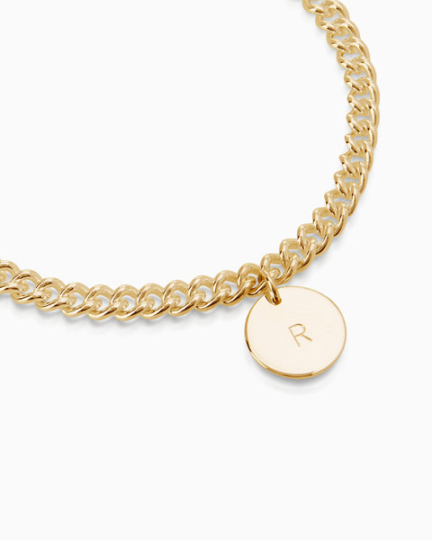 Curb Disc Bracelet | Yellow Gold