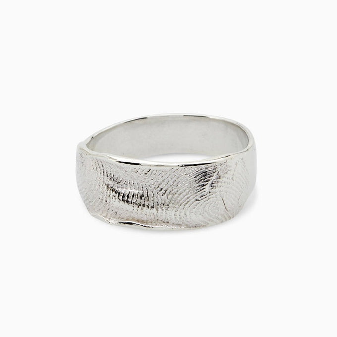 Impression Band Ring | White Gold