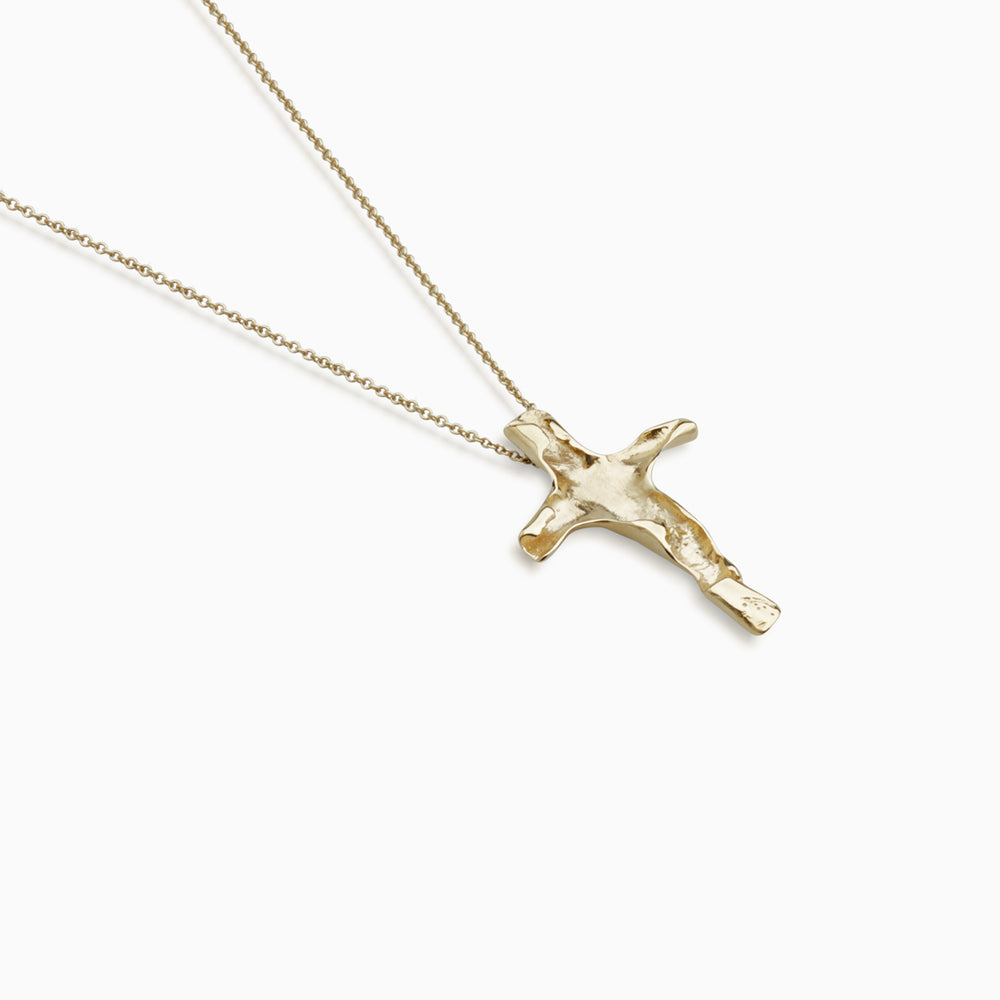 Folded Cross Necklace  | Gold