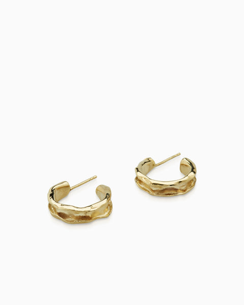 Folded Hoops |  Gold