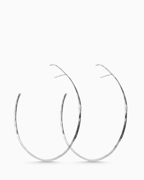 Ellipse Hoop Earrings | Silver