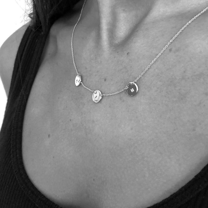 Multi Disc Necklace | Silver