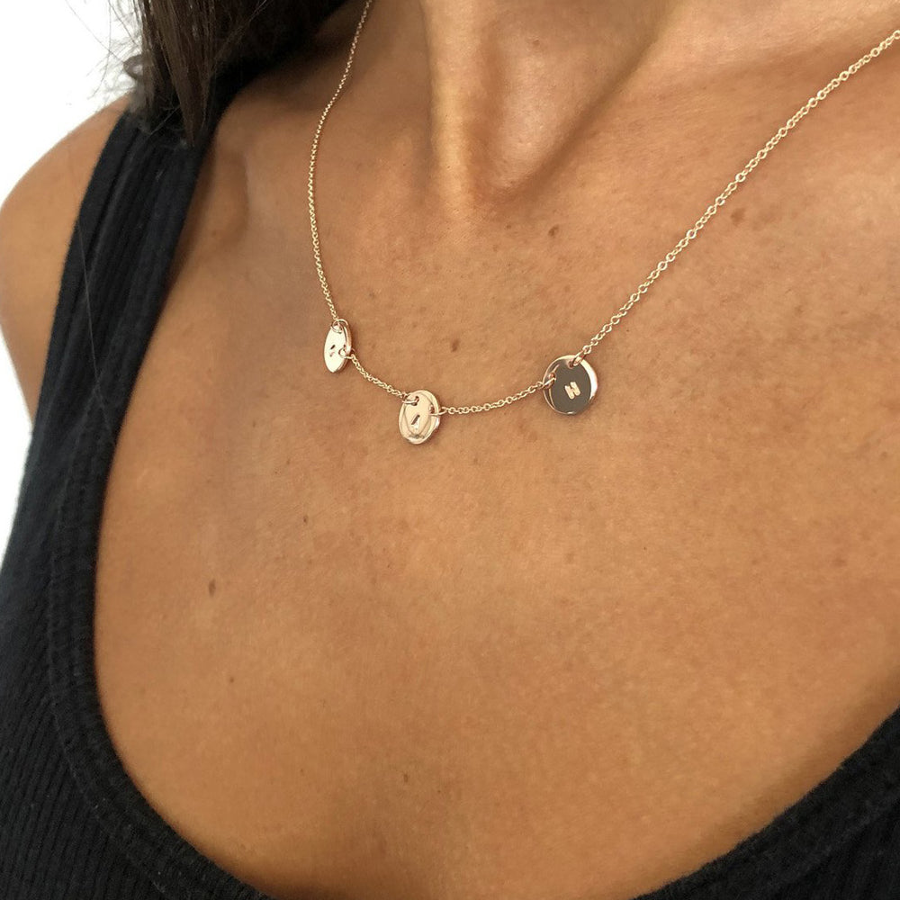 Multi Disc Necklace | Solid Yellow Gold