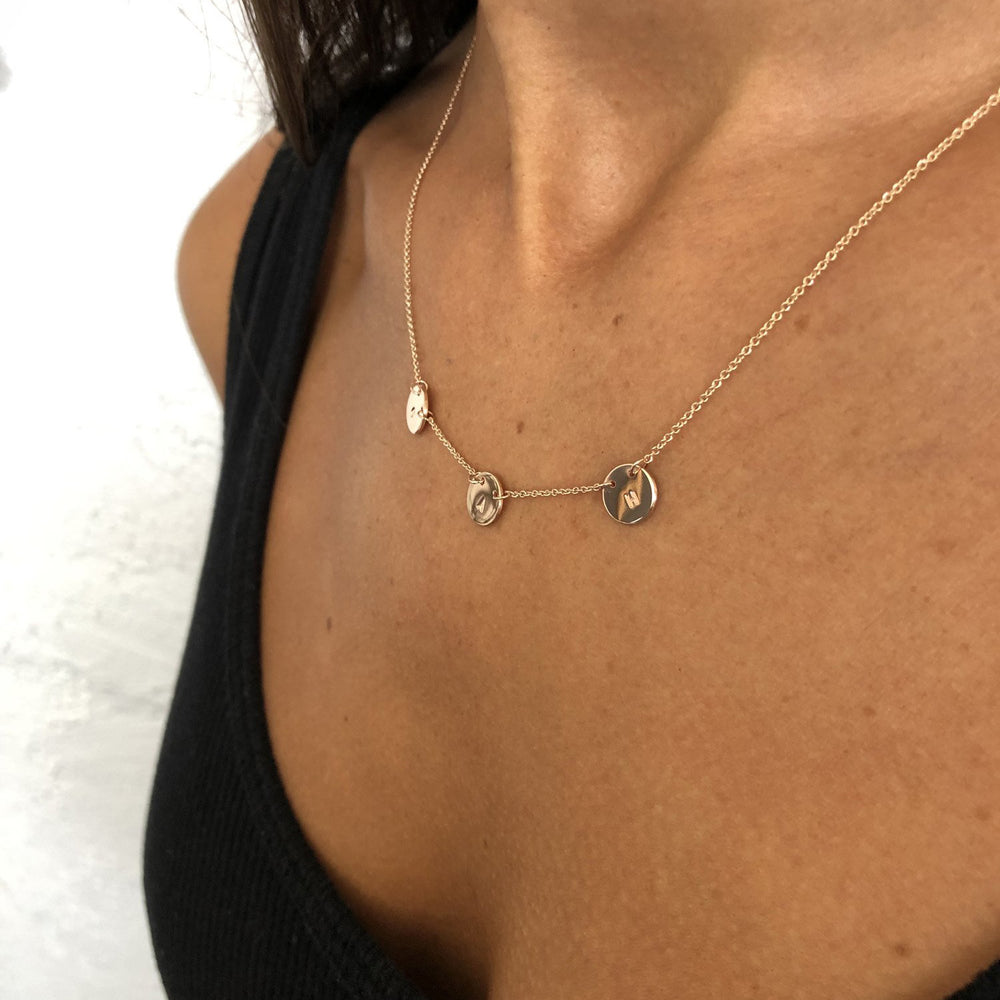 Multi Disc Necklace | Solid Yellow Gold