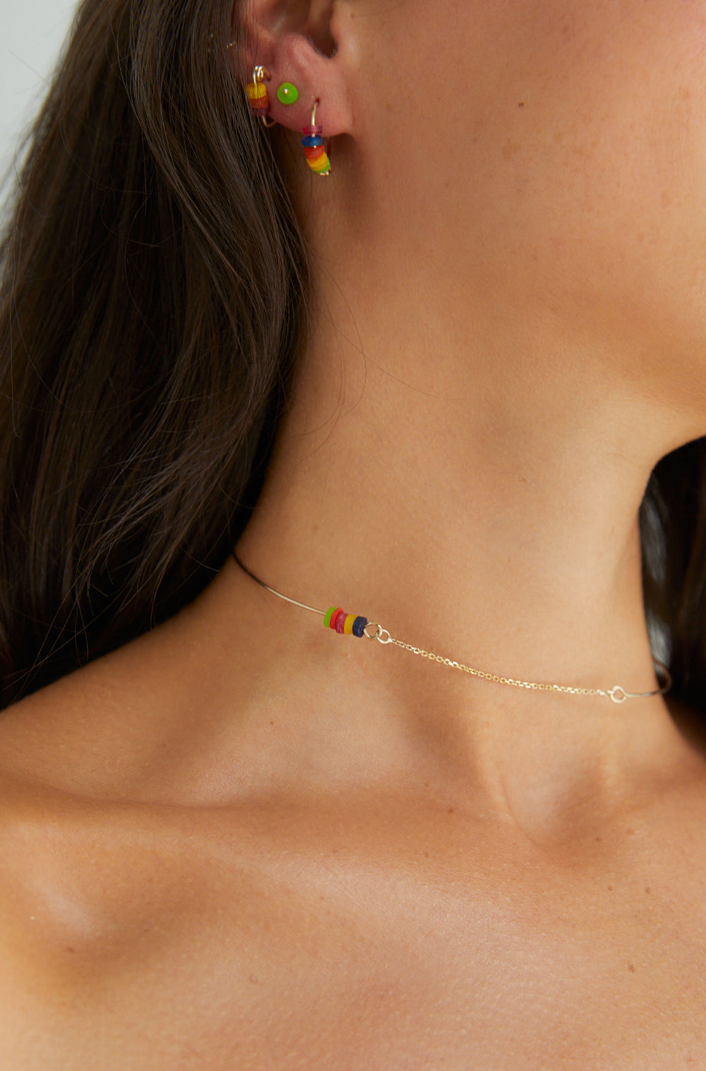 The Rainbow Resin Pin | Solid Gold