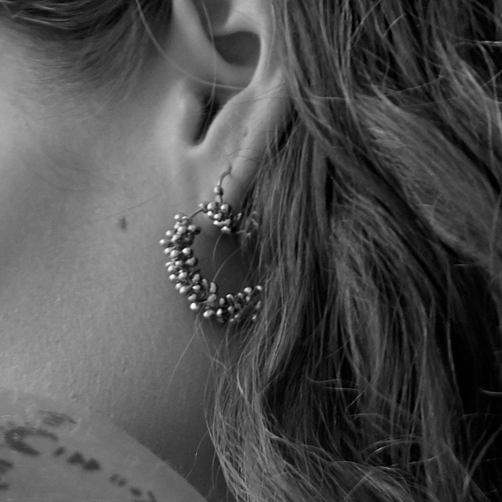 Cherrie Hoops Mini  |  Silver
