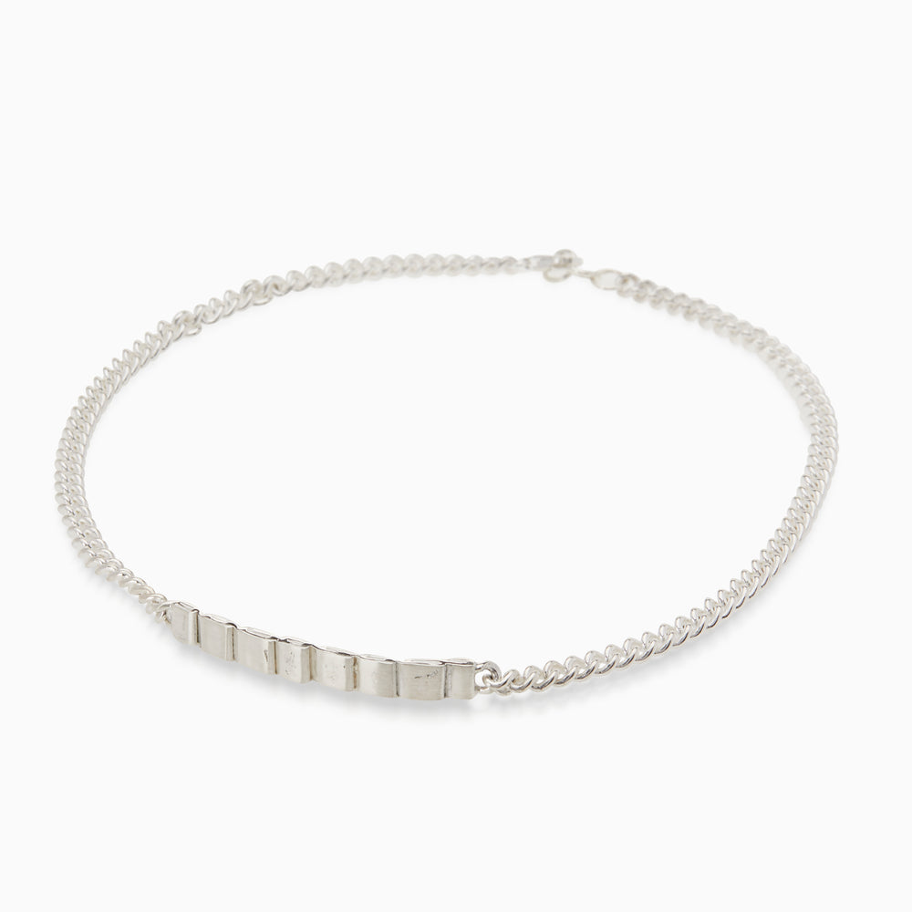 Curved Trim Necklace | Silver