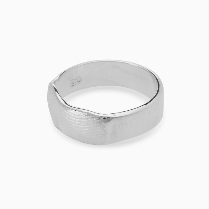 Impression Band Ring | White Gold