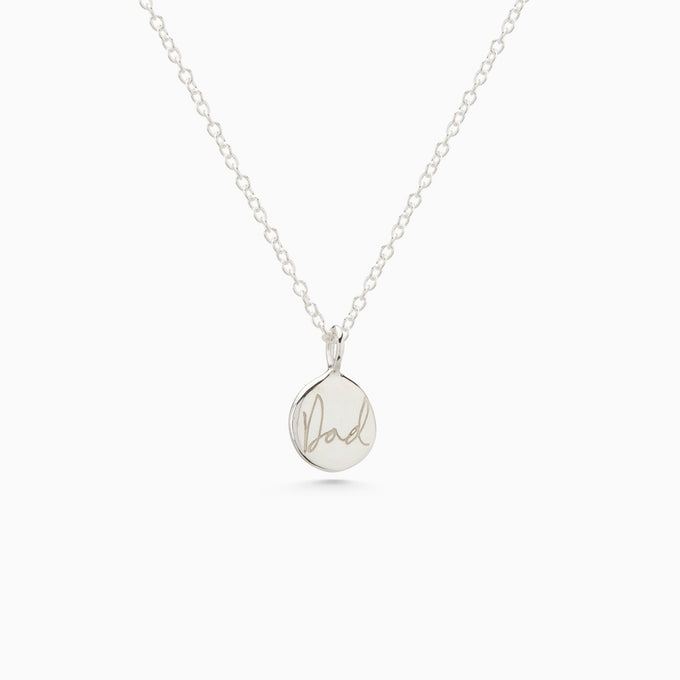 Custom Engraved Pendant | White Gold