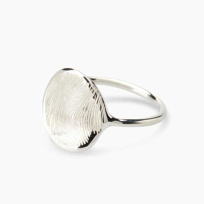 Custom Engraved Ring | White Gold