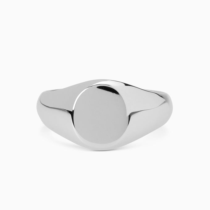 Signature Petite Signet Ring | White Gold