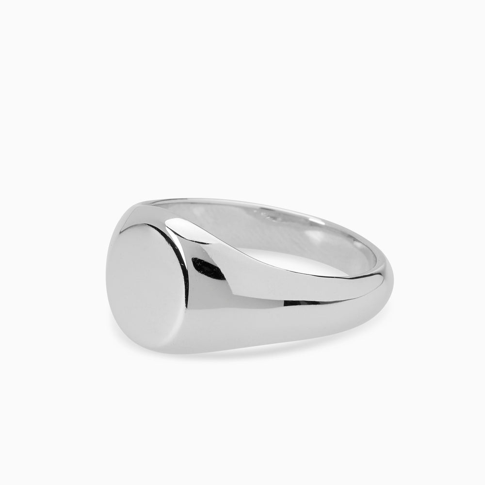 Signature Petite Signet Ring | White Gold