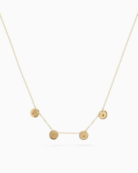 Multi Disc Necklace | Solid Yellow Gold