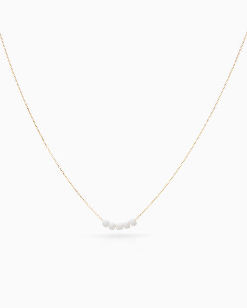 Beaded Diamond Cut Chain White | Solid Gold