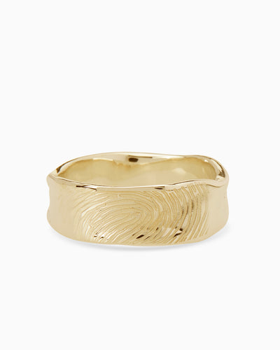 Laser Impression Band Ring | Yellow Gold