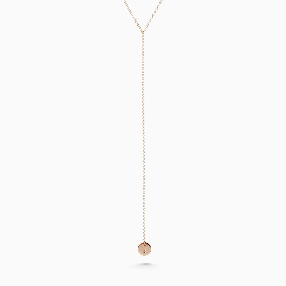 Personalised Drop Necklace | Solid Rose Gold