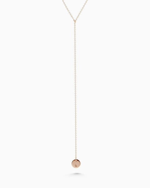 Personalised Drop Necklace | Solid Rose Gold