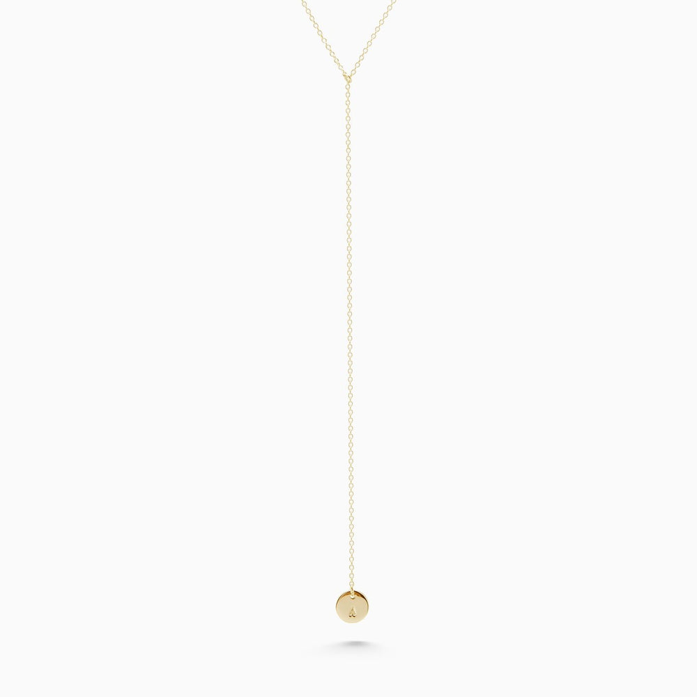 Personalised Drop Necklace | Solid Yellow Gold