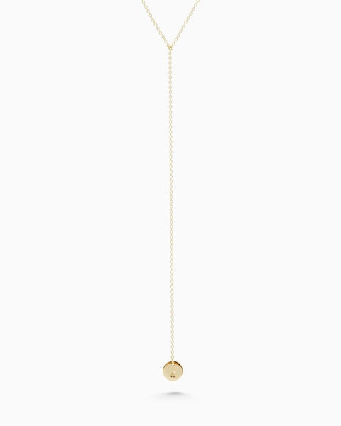 Personalised Drop Necklace | Solid Yellow Gold